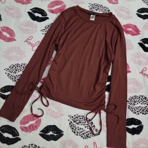 Burgundy Long Sleeve Top